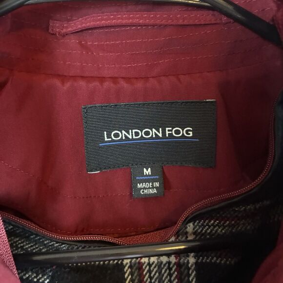 London Fog Women’s Belted Trench Coat Garnet Red Zip Out Liner Size Medium - Picture 3 of 7